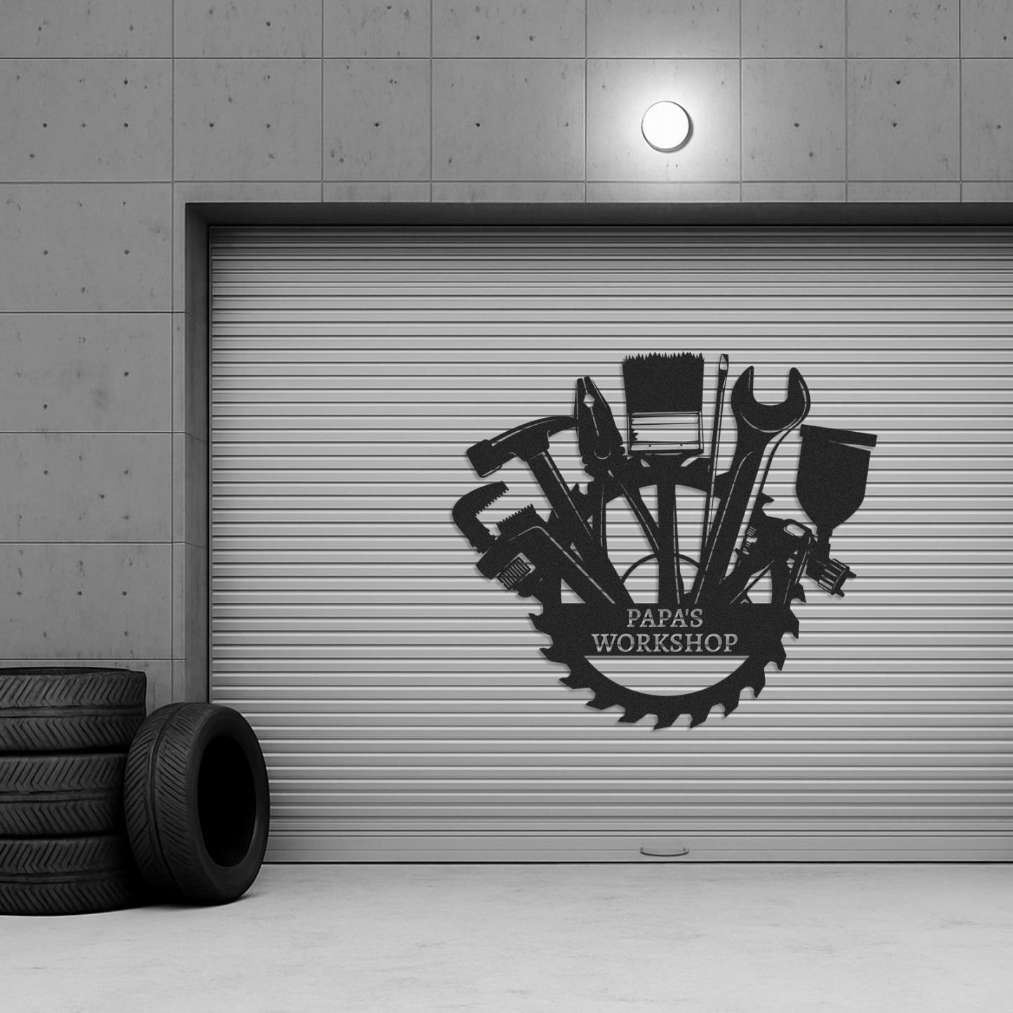 Papa's Workshop Metal Sign, Custom Garage Wall Art, Personalized Workshop Decor, Gift for Grandpa or Dad