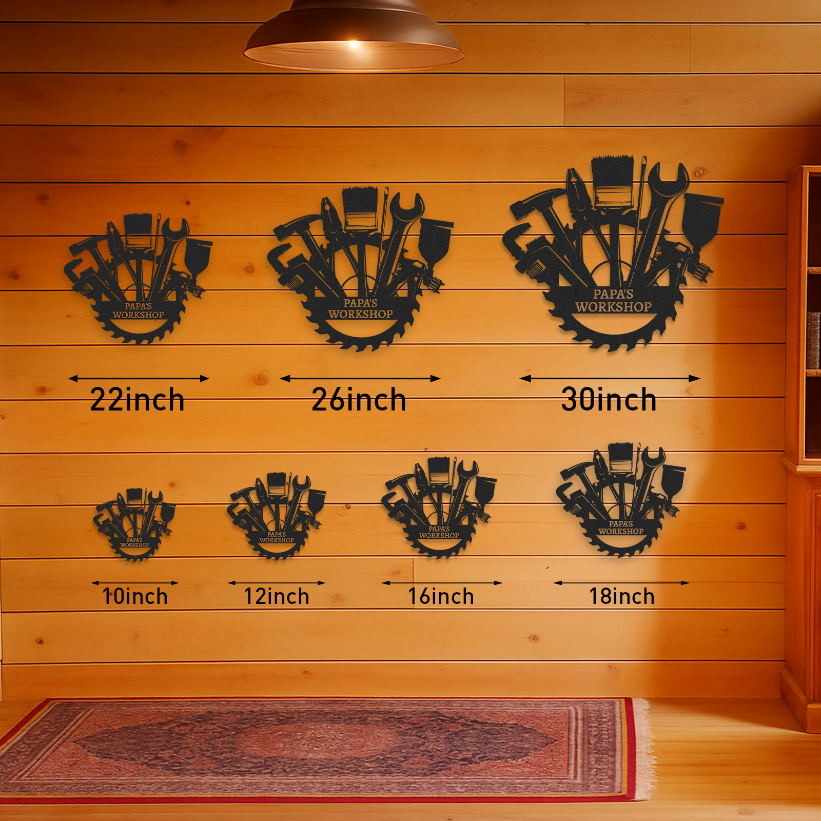 Papa's Workshop Metal Sign, Custom Garage Wall Art, Personalized Workshop Decor, Gift for Grandpa or Dad