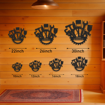 Papa's Workshop Metal Sign, Custom Garage Wall Art, Personalized Workshop Decor, Gift for Grandpa or Dad
