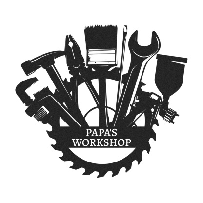 Papa's Workshop Metal Sign, Custom Garage Wall Art, Personalized Workshop Decor, Gift for Grandpa or Dad