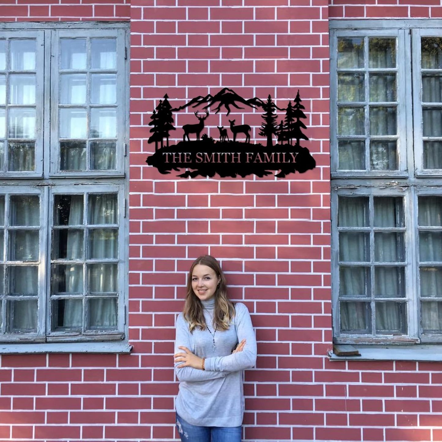 Personalized Deer Metal Cabin Sign, Custom Rustic Outdoor Decor for Cabins and Homes | Unique Cabin Wall Art-MetalsignX