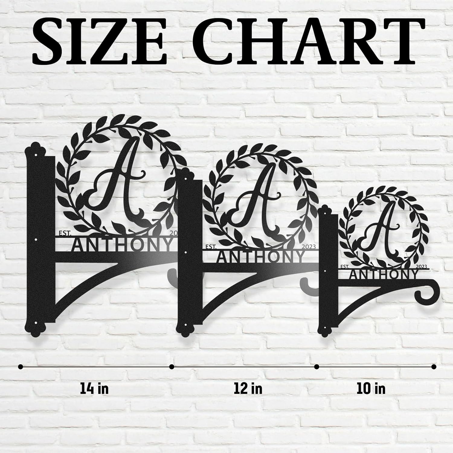 Custom Name Metal Plant Hangers from Wall Indoor and Outdoor, Personalized Wall Mounted Hanging Plant Hooks-MetalsignX