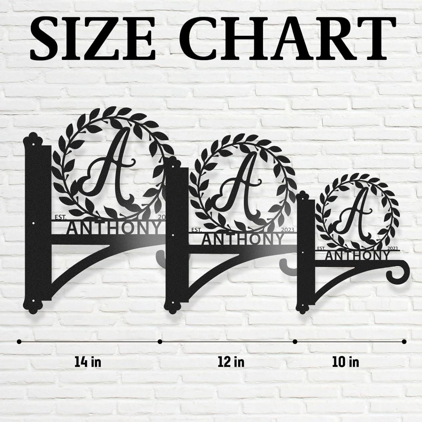 Custom Name Metal Plant Hangers from Wall Indoor and Outdoor, Personalized Wall Mounted Hanging Plant Hooks-MetalsignX