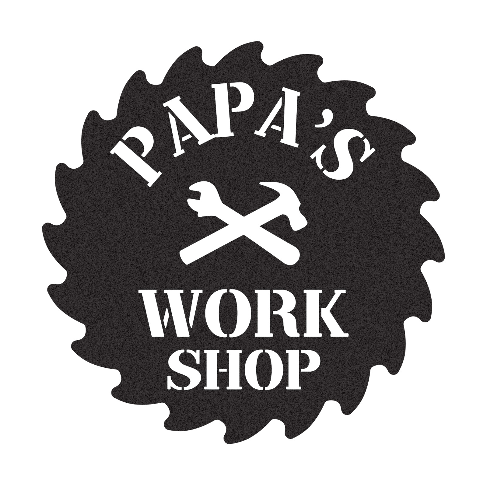 Papa's Workshop Saw Blade Metal Sign, Custom Garage Sign, Personalized Workshop Wall Art, Gift for Him