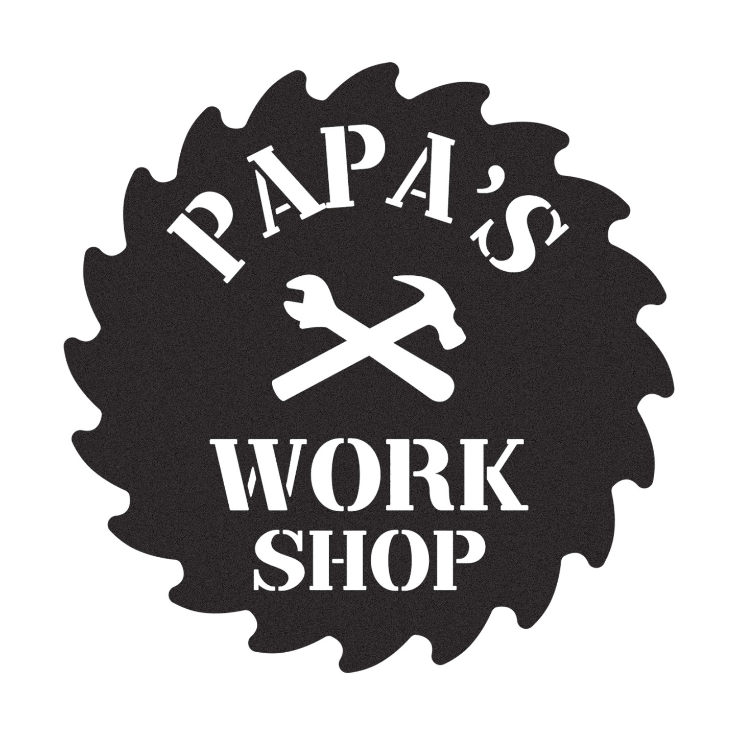 Papa's Workshop Saw Blade Metal Sign, Custom Garage Sign, Personalized Workshop Wall Art, Gift for Him