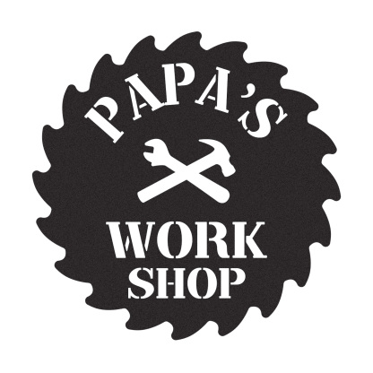 Papa's Workshop Saw Blade Metal Sign, Custom Garage Sign, Personalized Workshop Wall Art, Gift for Him