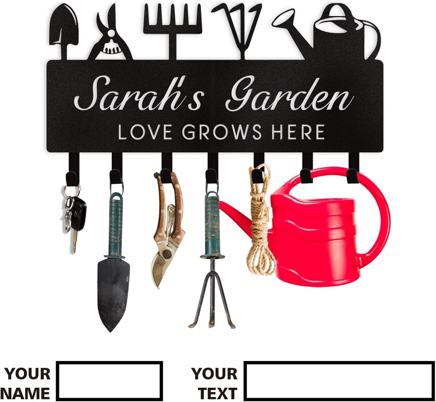 Personalized Key Holder for Wall, Custom Metal Deer Cabin Key Hooks with Name-MetalsignX