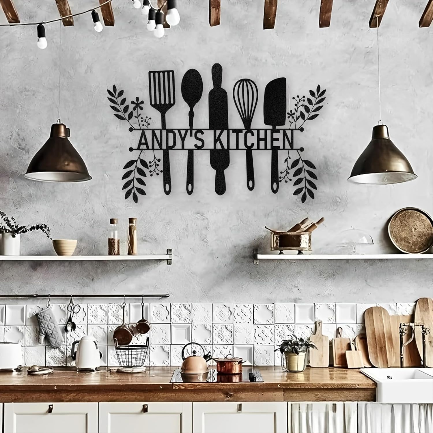 Personalized Kitchen Wall Plaque - Coffee, BBQ & Wine Metal Art for Food Lovers-MetalsignX