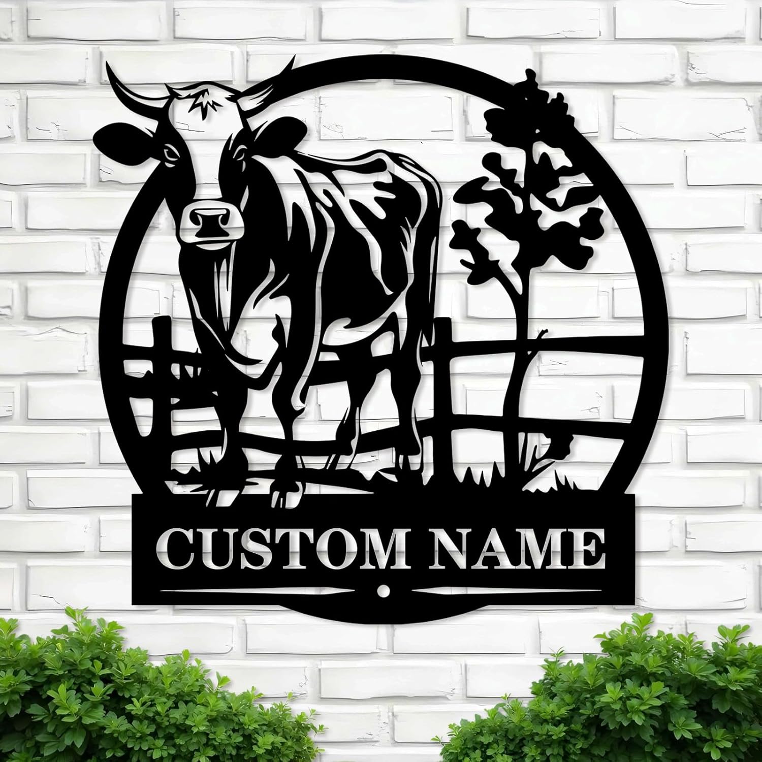 Personalized Farm Sign I Custom Metal Sign I Cow Farmhouse Sign I Outdoor Ranch Sign I Cattle Metal Wall Art I Last Name Sign | Family Sign Garden Decor | Patio Hanging Sign | Farmer Gifts Barn Decor