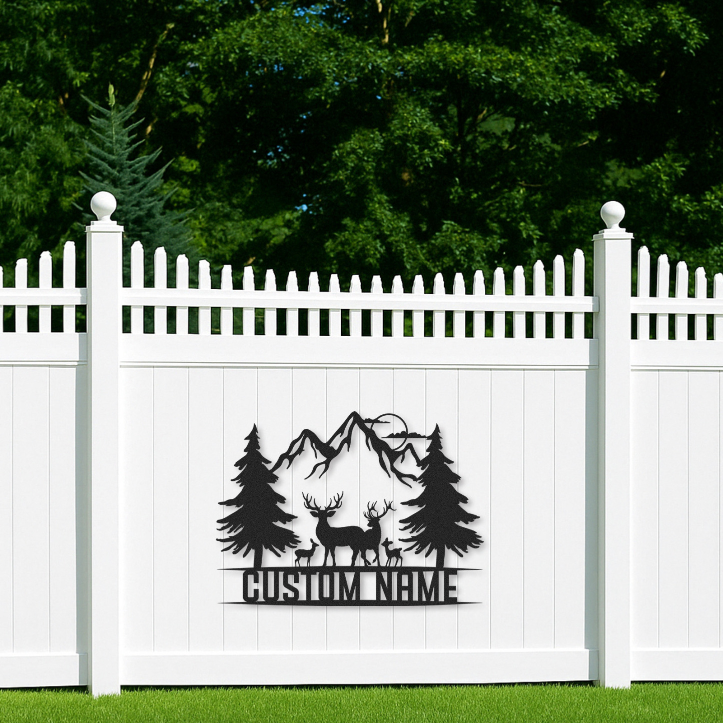 Horse Metal Wall Art with Custom Name, Mountain Scene with Trees and River, Personalized Farmhouse or Cabin Decor