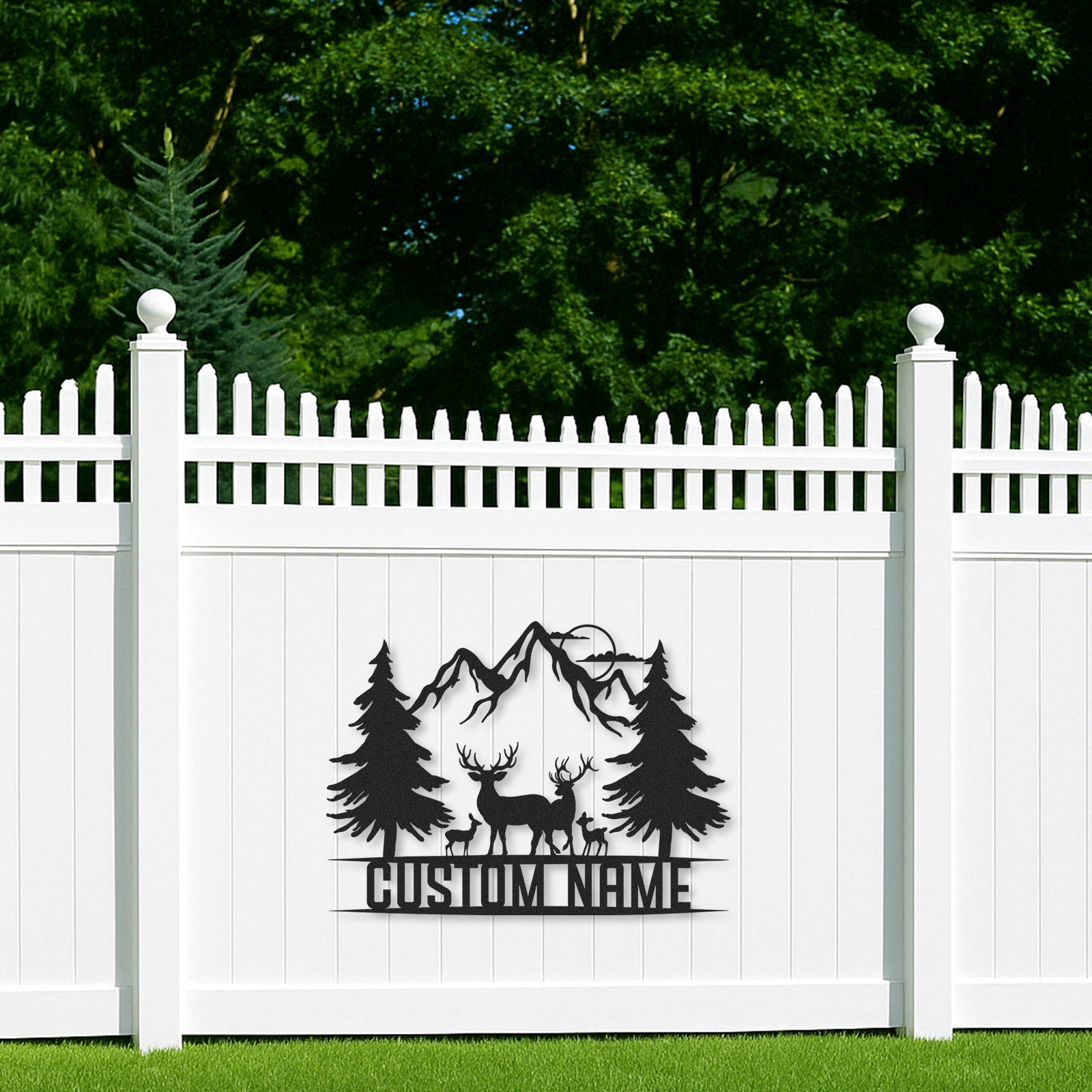 Horse Metal Wall Art with Custom Name, Mountain Scene with Trees and River, Personalized Farmhouse or Cabin Decor