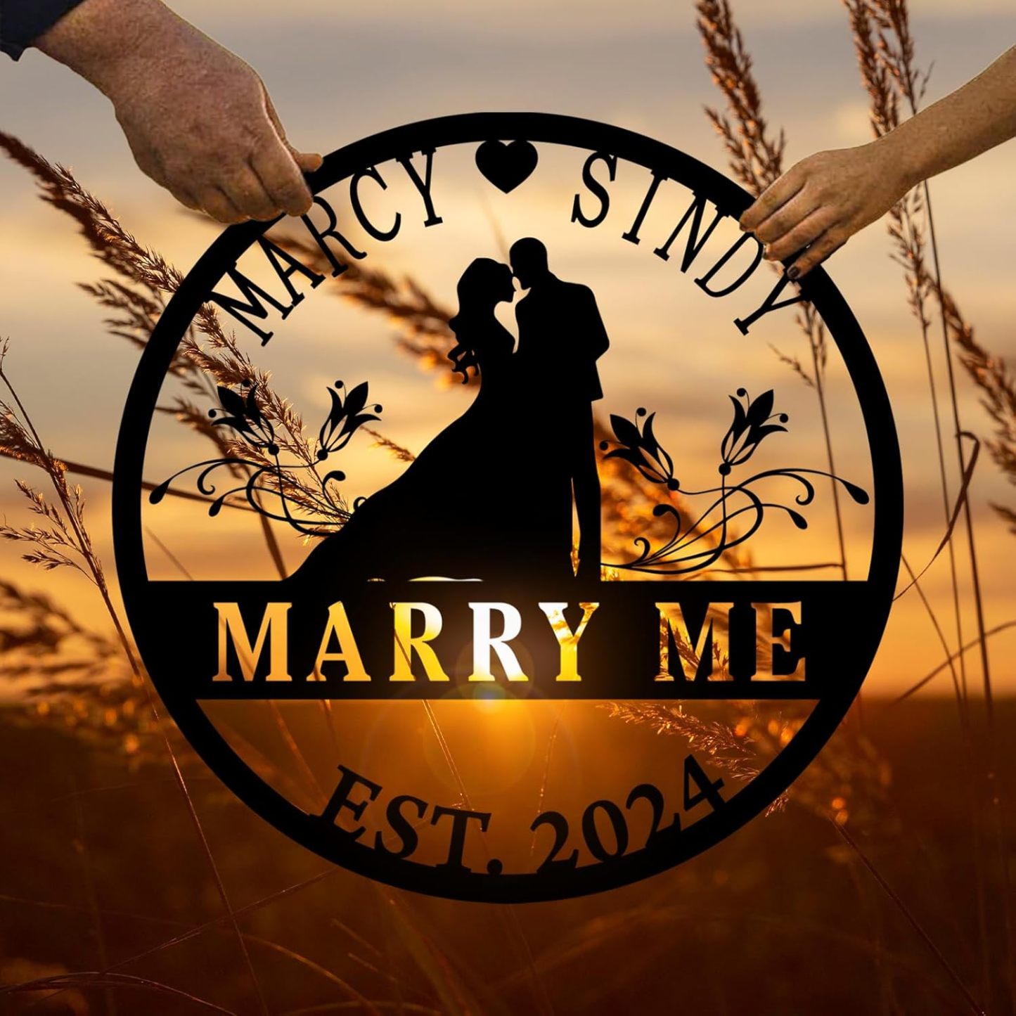 Personalized Wedding Metal Signs, Custom Wedding Date Sign, Engagement/Anniversary/Bridal Shower Gift ms003-MetalsignX