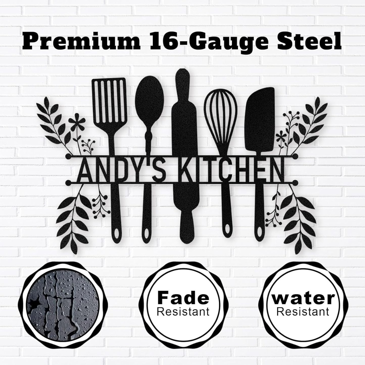 Personalized Kitchen Wall Plaque - Coffee, BBQ & Wine Metal Art for Food Lovers-MetalsignX