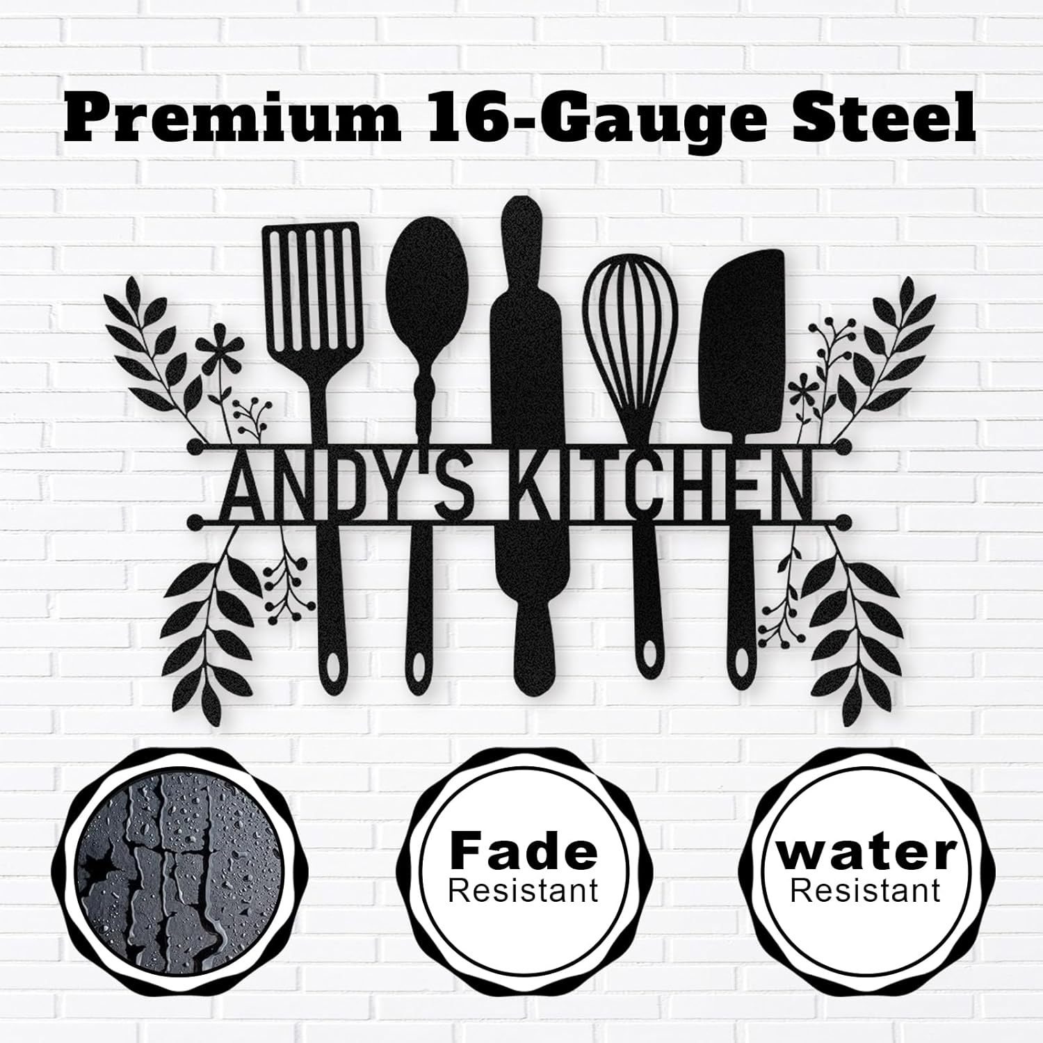 Personalized Kitchen Wall Plaque - Coffee, BBQ & Wine Metal Art for Food Lovers-MetalsignX