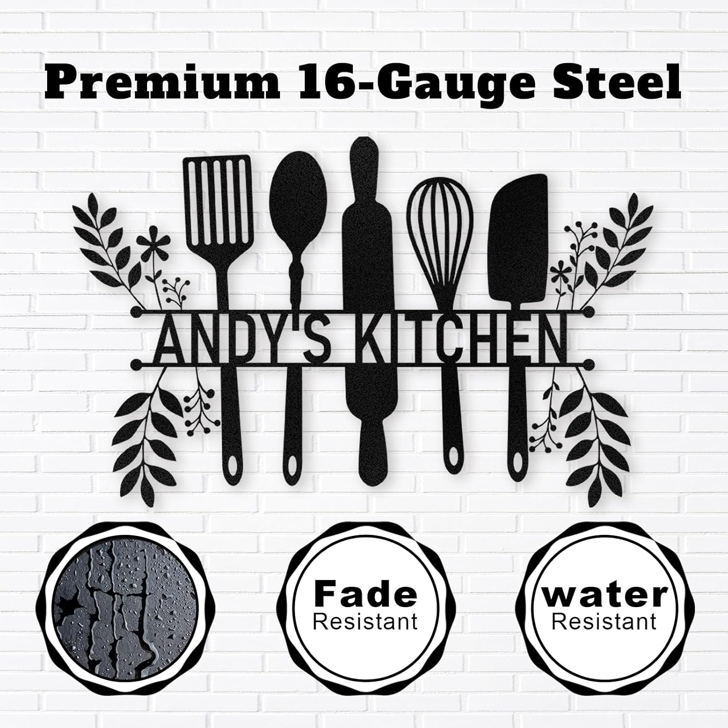Personalized Metal Kitchen Sign ,Rustic Farmhouse Wall Decor for Cooks & Chefs-MetalsignX