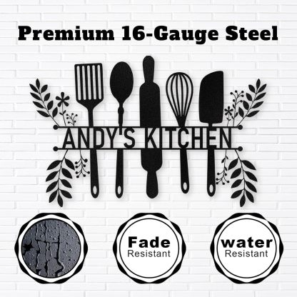 Personalized Metal Kitchen Sign ,Rustic Farmhouse Wall Decor for Cooks & Chefs-MetalsignX