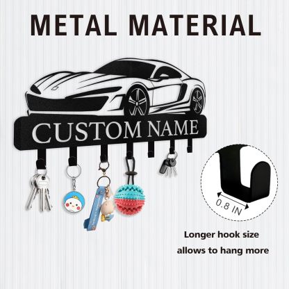 Personalized Car Design Key Hanger, Custom Key Rack Wall Mount with Hooks-MetalsignX