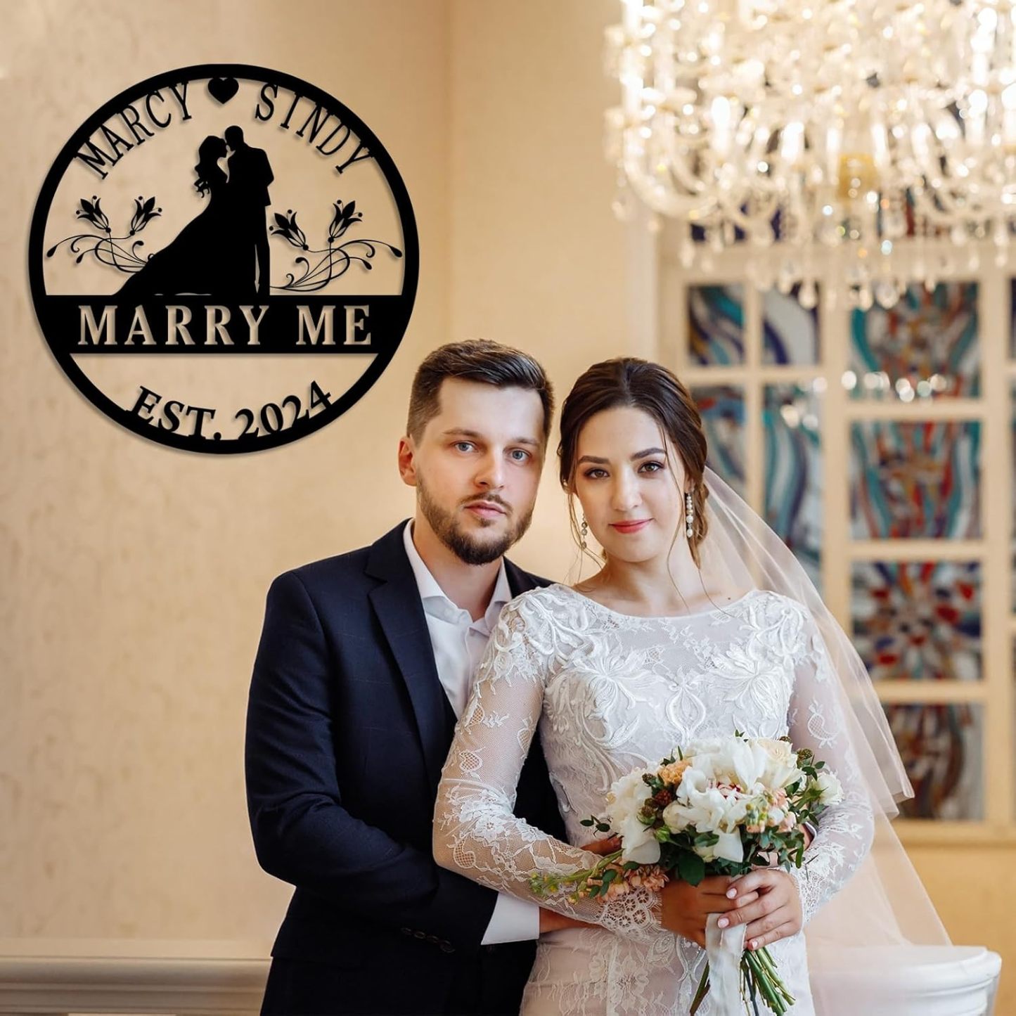 Personalized Wedding Metal Signs, Custom Wedding Date Sign, Engagement/Anniversary/Bridal Shower Gift ms003-MetalsignX