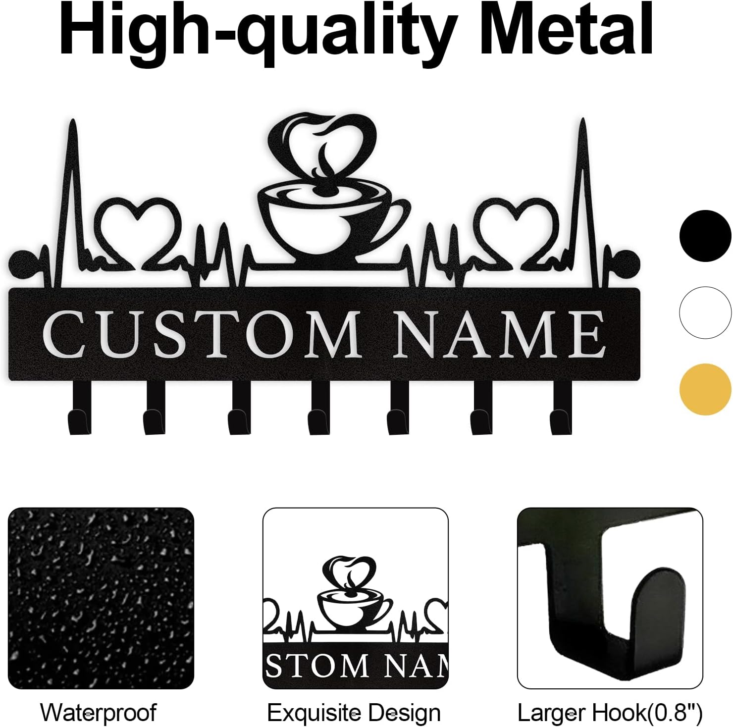 Personalized Key Holder on Wall, Custom Key Hanger Wall Mount with Name-MetalsignX