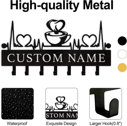 Personalized Key Holder on Wall, Custom Key Hanger Wall Mount with Name-MetalsignX