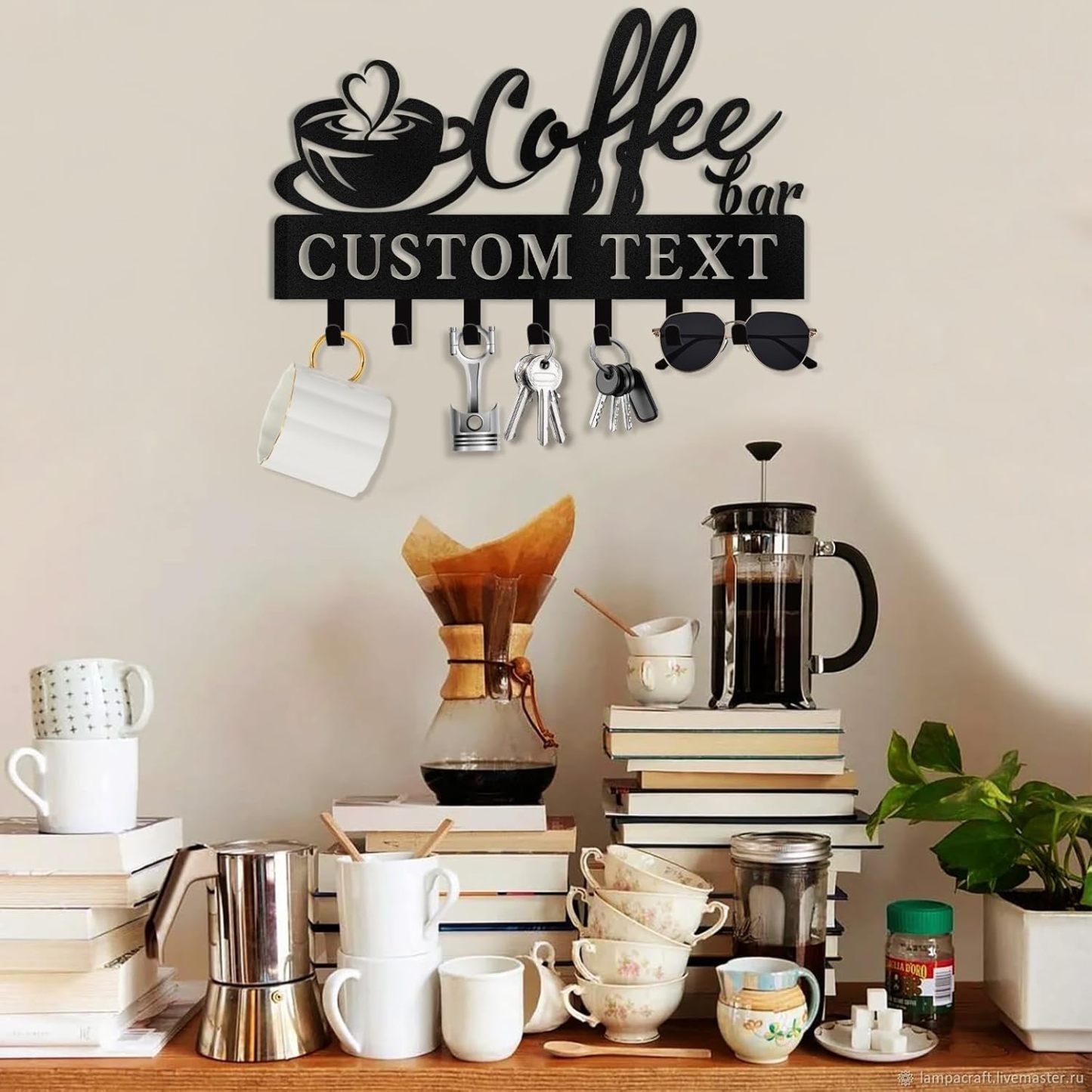 Custom Key Holder for Wall, Personalized Metal Coffee Key Holder Wall Mounted-MetalsignX