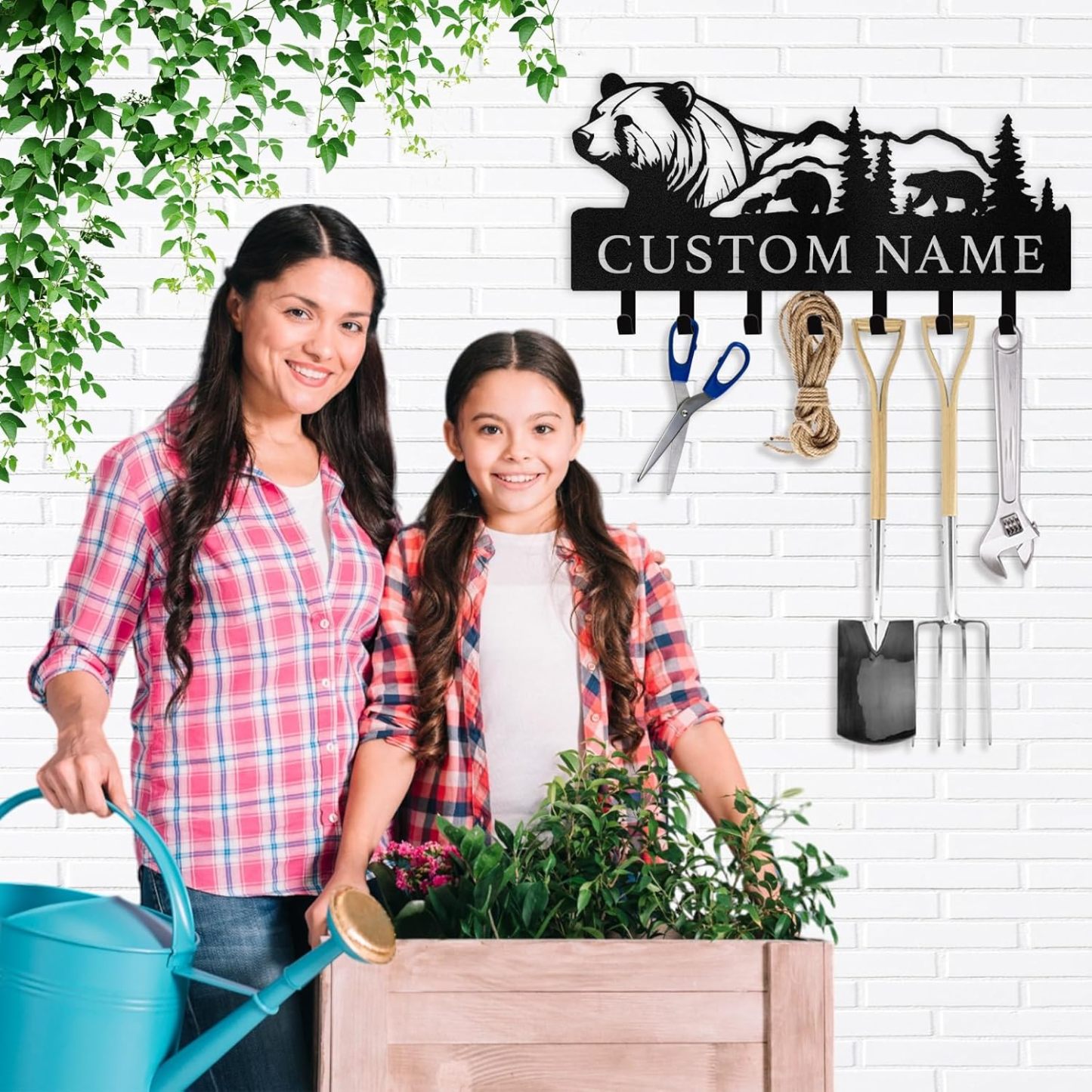 Unique Polar Bear Key Holder, Custom Name Metal Key Hanger  | Decorative Wall Rack for Keys-MetalsignX