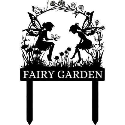 Handcrafted Fairy Garden Stake , Rustic Metal Sign for Magical Yard Spaces-MetalsignX