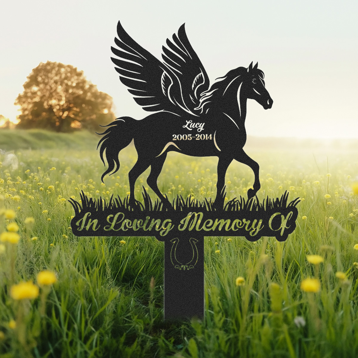 Custom Horse Memorial Stake Sign, Personalized Pet Grave Markers Sign, Horse Sign With Stake, Pet Loss Gift