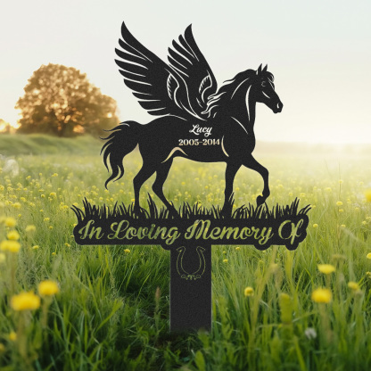 Custom Horse Memorial Stake Sign, Personalized Pet Grave Markers Sign, Horse Sign With Stake, Pet Loss Gift