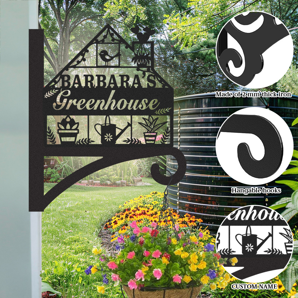 Custom Greenhouse Plant Hanger Wall Bracket, Personalized Garden Hook for Hanging Flower Pots, Watering Cans, Tools, Plant Basket, Outdoor Garden Decor