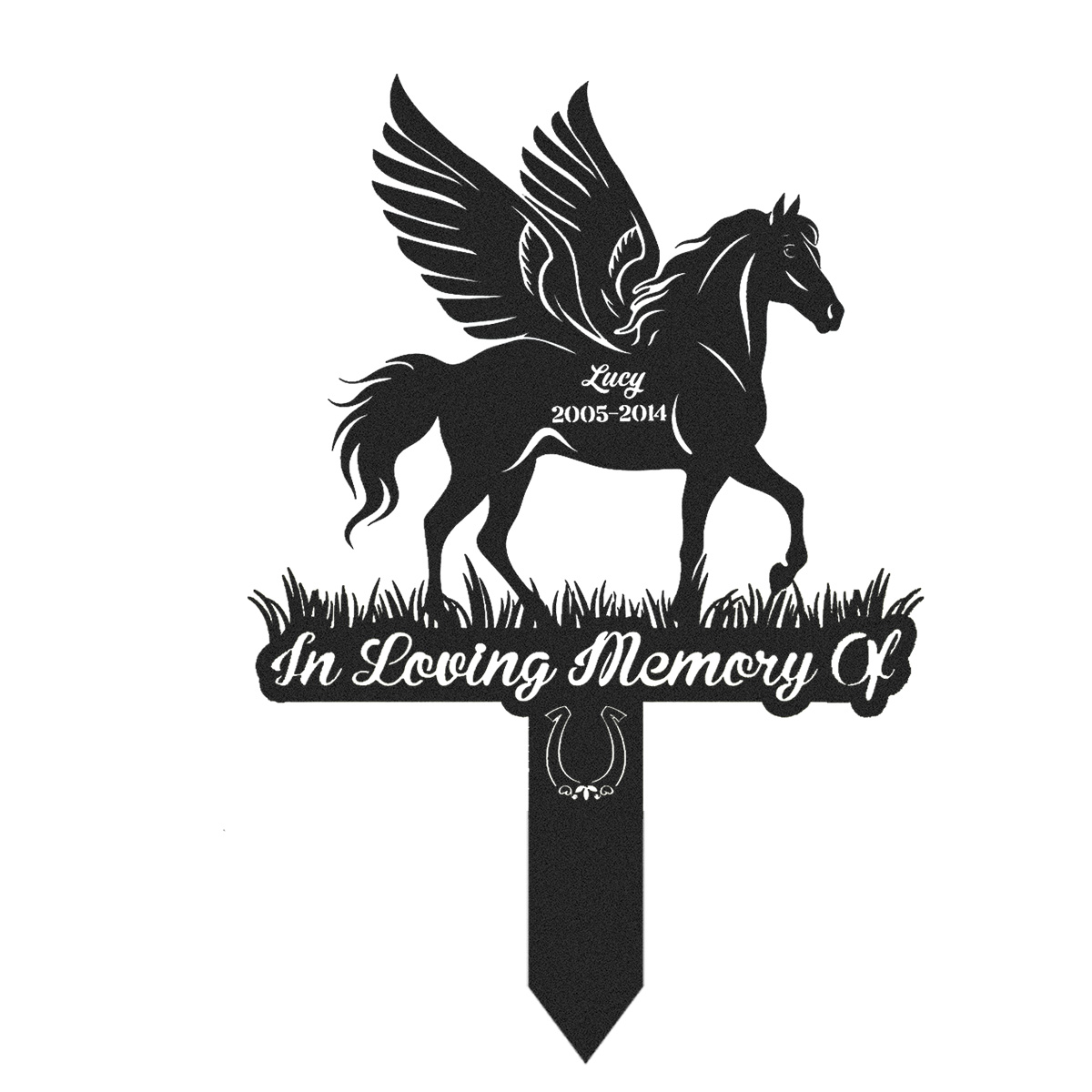 Custom Horse Memorial Stake Sign, Personalized Pet Grave Markers Sign, Horse Sign With Stake, Pet Loss Gift