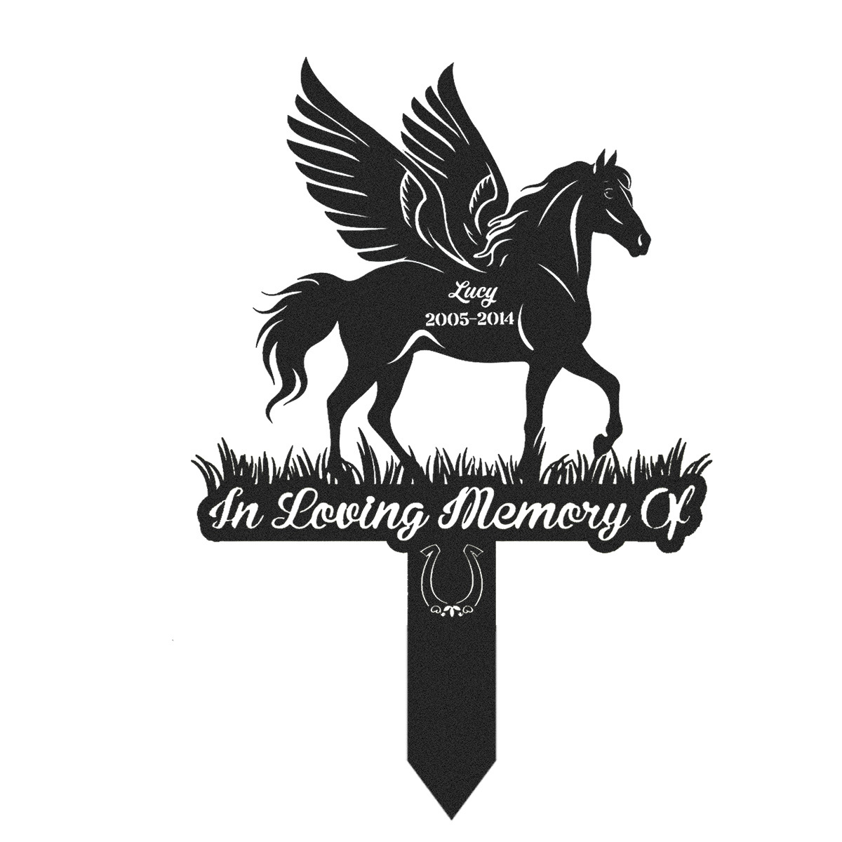 Custom Horse Memorial Stake Sign, Personalized Pet Grave Markers Sign, Horse Sign With Stake, Pet Loss Gift