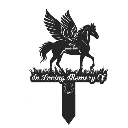 Custom Horse Memorial Stake Sign, Personalized Pet Grave Markers Sign, Horse Sign With Stake, Pet Loss Gift