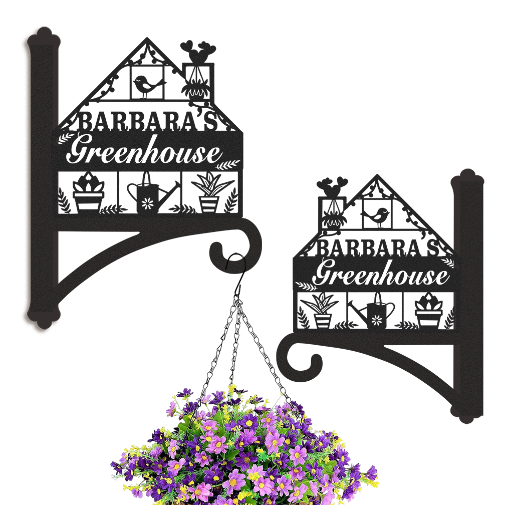 Custom Greenhouse Plant Hanger Wall Bracket, Personalized Garden Hook for Hanging Flower Pots, Watering Cans, Tools, Plant Basket, Outdoor Garden Decor