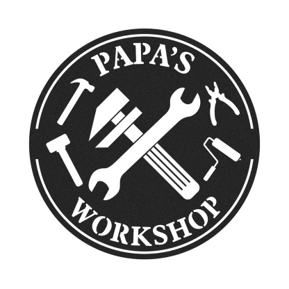 Personalized Papa's Workshop Metal Sign with Tools, Custom Garage Wall Decor for Grandpa, Dad or Him, Unique Gift for Father's Day or Birthday