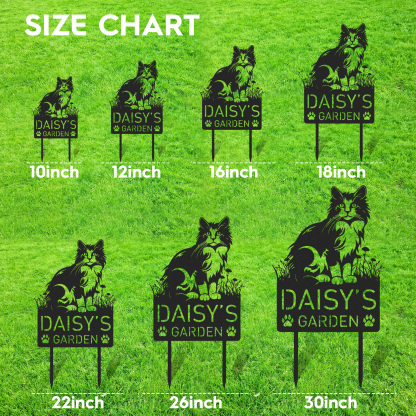 Custom Cat Metal Memorial Garden Stake Personalized Pet Grave Marker Name Sign Remembrance Stake Decor