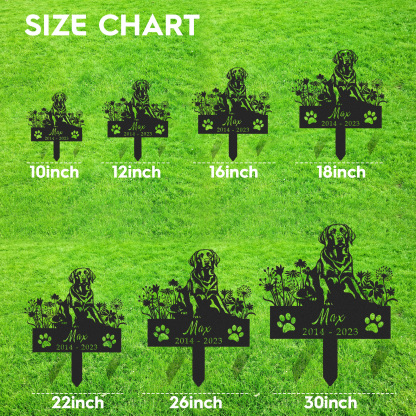 Custom Dog Memorial Stake, Dog Grave Marker, Every Dog Breed Metal Stake, Personalized Dog Garden Sign, Pet Loss Gift, Garden Decor Metal