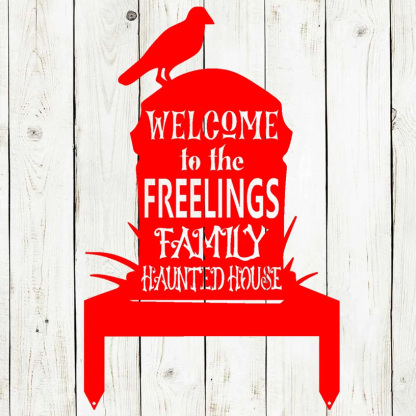 Gravestone Custom Family Name Metal Sign, Halloween, Halloween Sign, Custom Gravestone, Haunted House, Yard Decor, Custom Halloween, Spooky