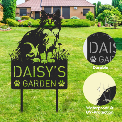 Custom Cat Metal Memorial Garden Stake Personalized Pet Grave Marker Name Sign Remembrance Stake Decor