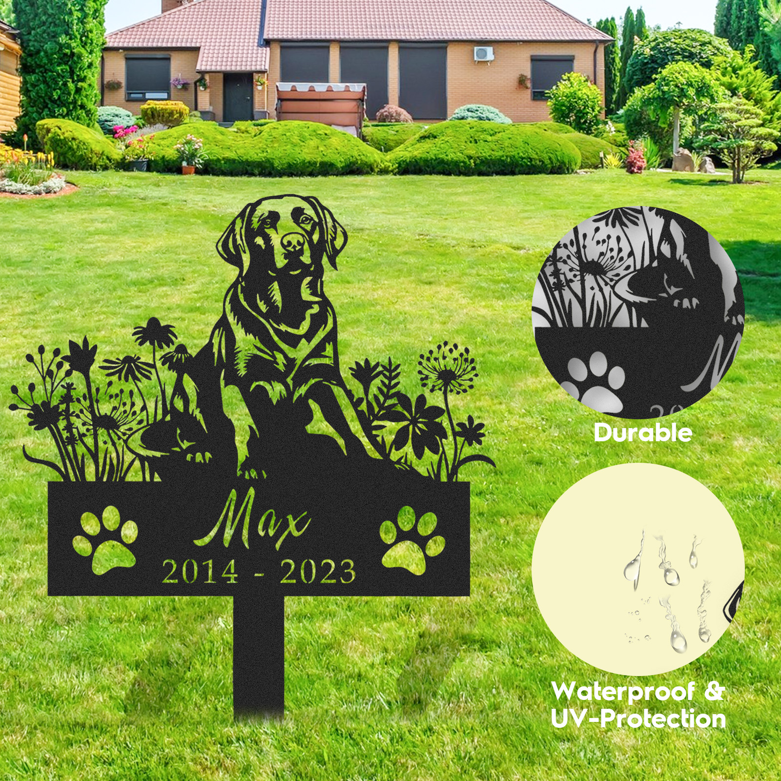 Custom Dog Memorial Stake, Dog Grave Marker, Every Dog Breed Metal Stake, Personalized Dog Garden Sign, Pet Loss Gift, Garden Decor Metal