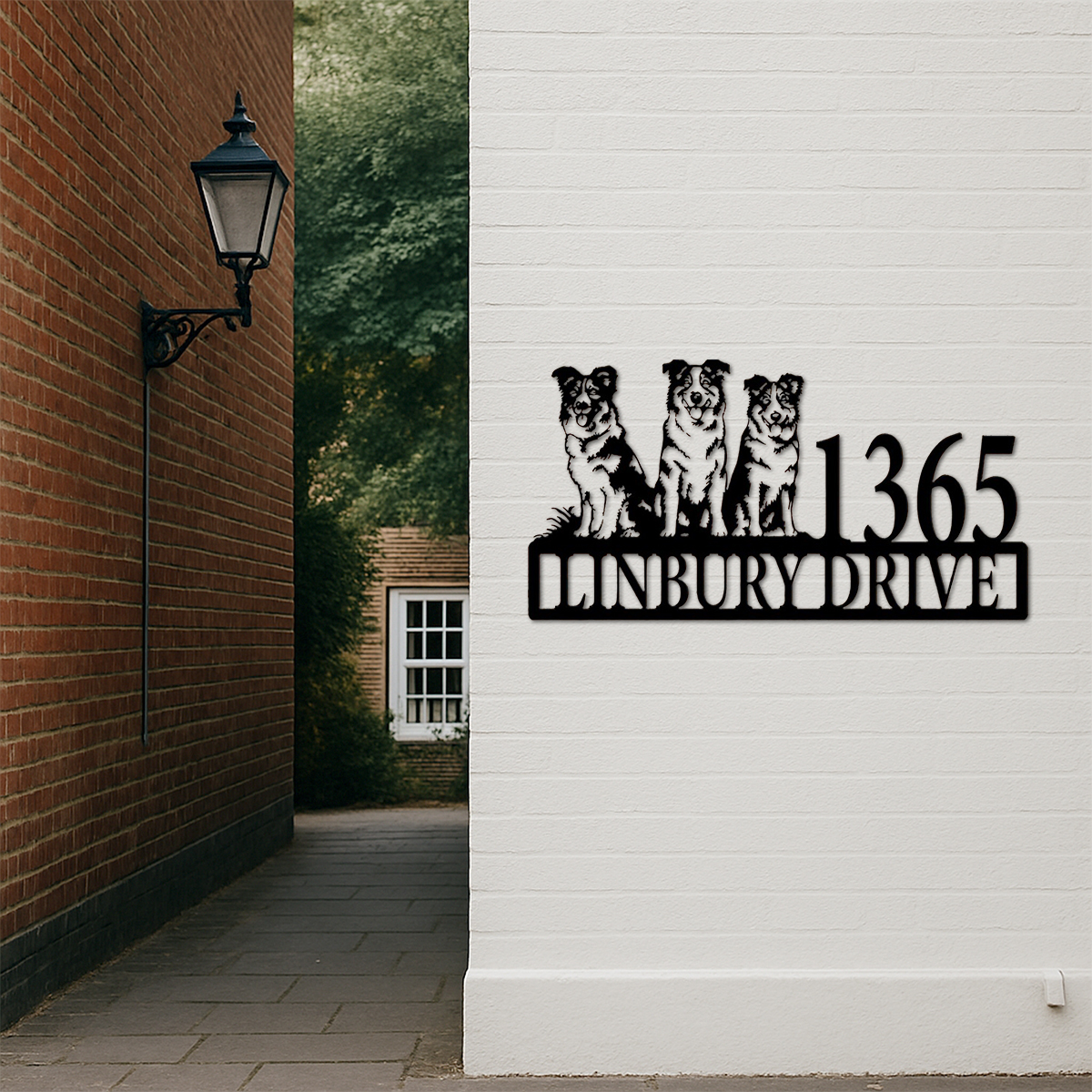 Custom Dog Address Metal Sign, House Number with Pet, Custom Street Name & Number, Dog House Number Sign,Dog Lover Outdoor Sign,Address sign