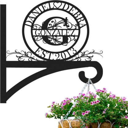 Custom Wall Plant Hanger Indoor and Outdoor, Personalized Name Outdoor Light Hangers-MetalsignX