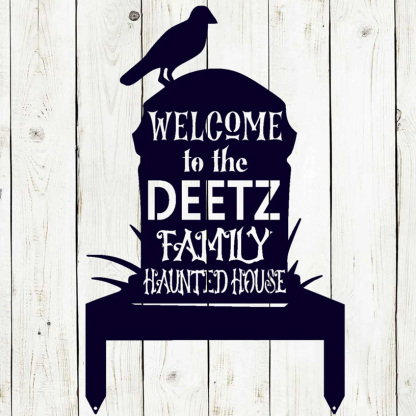 Gravestone Custom Family Name Metal Sign, Halloween, Halloween Sign, Custom Gravestone, Haunted House, Yard Decor, Custom Halloween, Spooky
