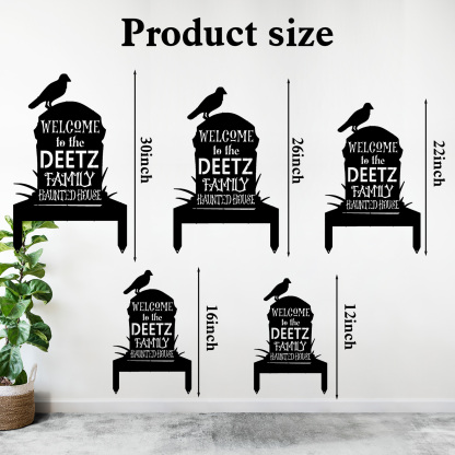 Gravestone Custom Family Name Metal Sign, Halloween, Halloween Sign, Custom Gravestone, Haunted House, Yard Decor, Custom Halloween, Spooky