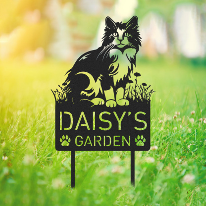 Custom Cat Metal Memorial Garden Stake Personalized Pet Grave Marker Name Sign Remembrance Stake Decor