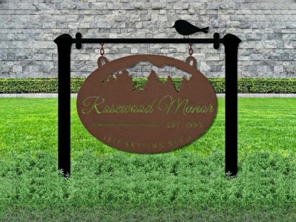 Metal Address Sign for Lodge, Lake Homes or Cottages| Forest & Mountain House Numbers| Personalized Cabin Name Signs|Bed and Breakfast Decor