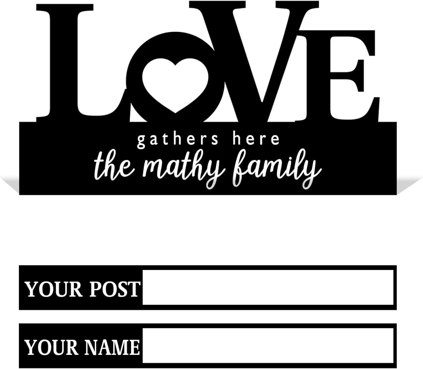  Custom Family Name Plate for Desk, Metal Sign Name Tags, Personalized Desk Accessories-MetalsignX