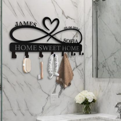 Personalized Key Holder for Wall, Custom Forest Deer Coat Rack Wall Hanging-MetalsignX