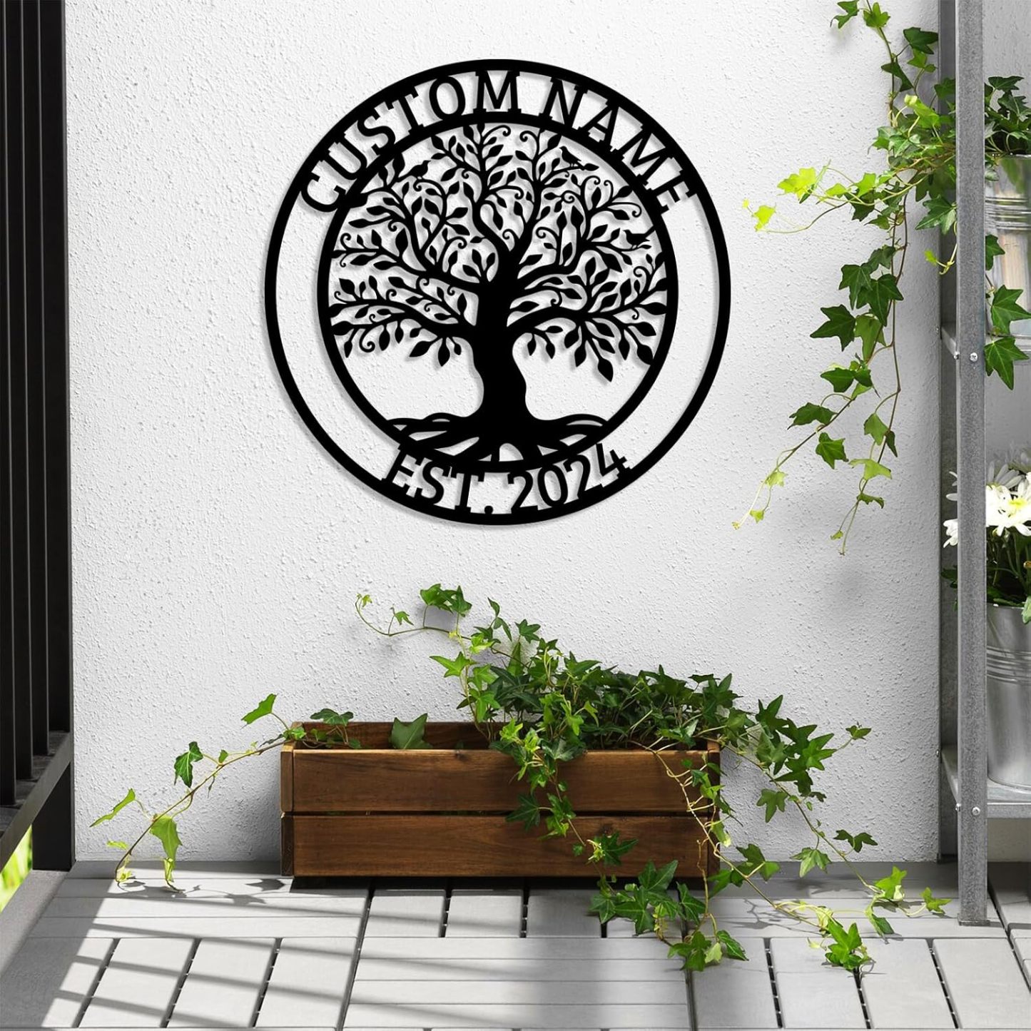 Personalized Metal Sign, Custom Oak Tree Yard Sign, Outdoor Metal Wall Art-MetalsignX