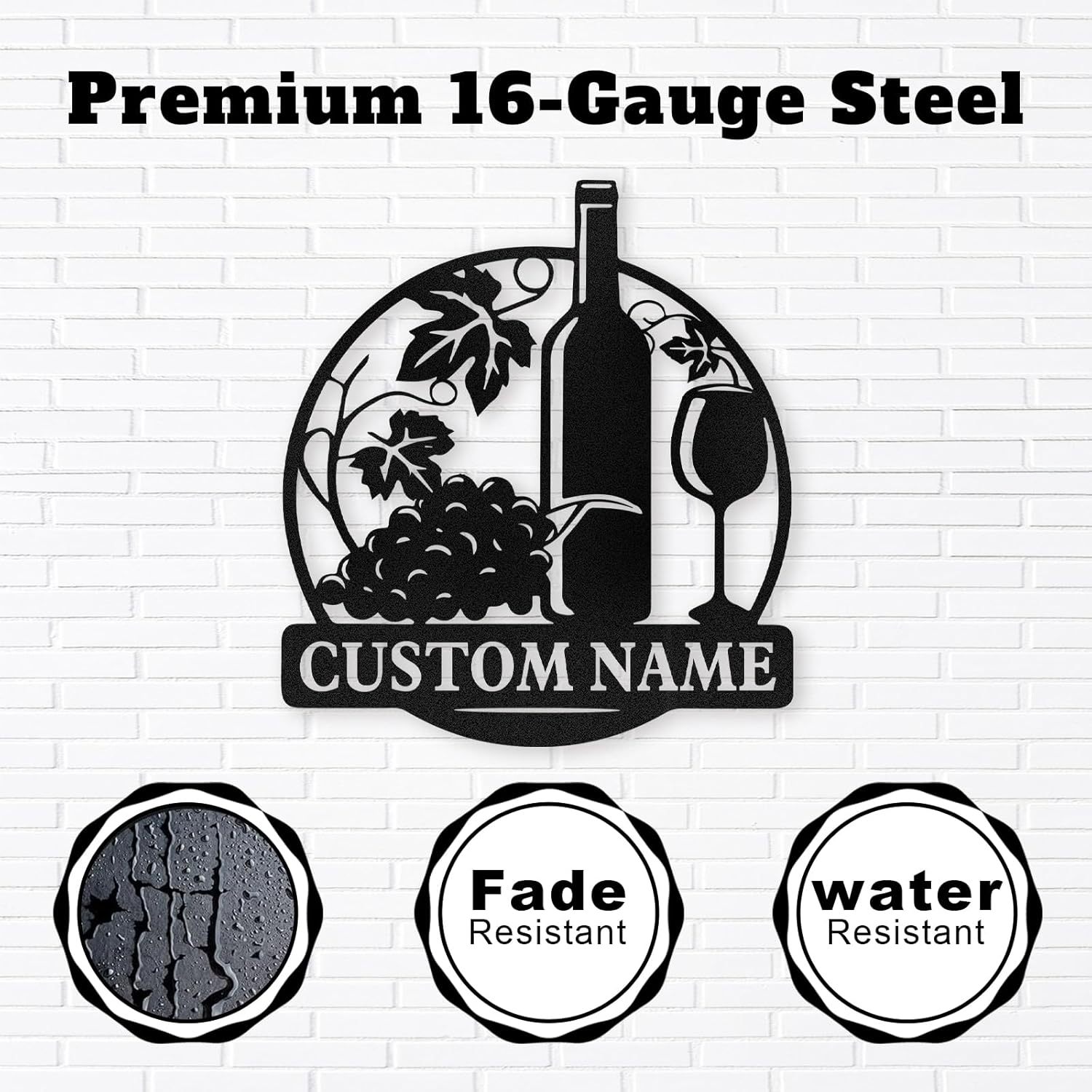 Personalized Kitchen Wall Plaque - Coffee, BBQ & Wine Metal Art for Food Lovers-MetalsignX